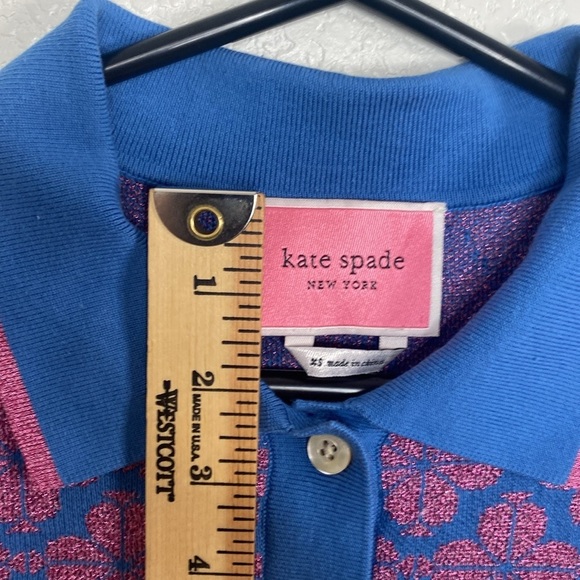 KATE SPADE Women’s Floral Spade Polo Sweater Size XS - Picture 8 of 9